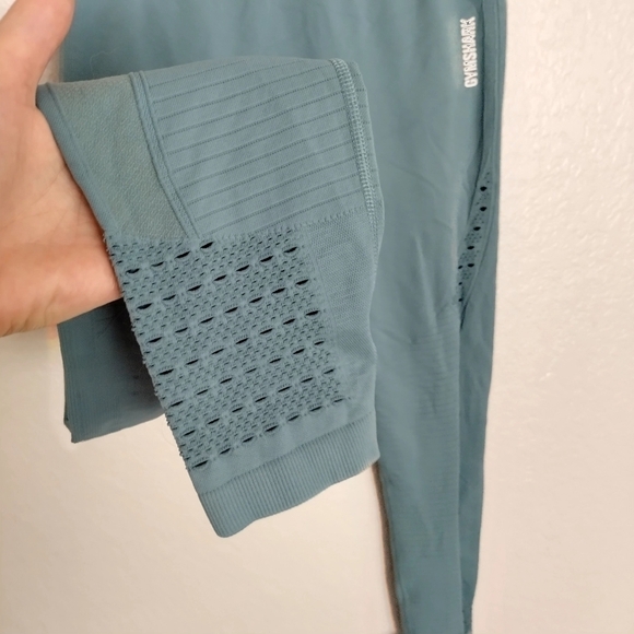 Gymshark energy seamless leggings blue green  sz M - Picture 4 of 7